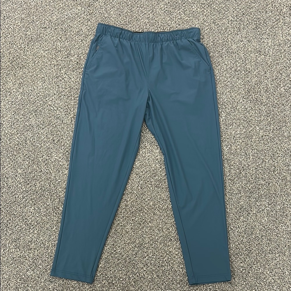 Blue Joggers with Elastic Waistband and Straight Leg